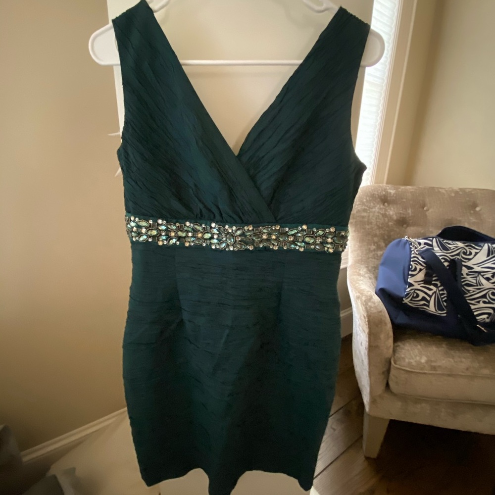 Sz 14 Eliza J Texture Bead Surplice Sheath Dress